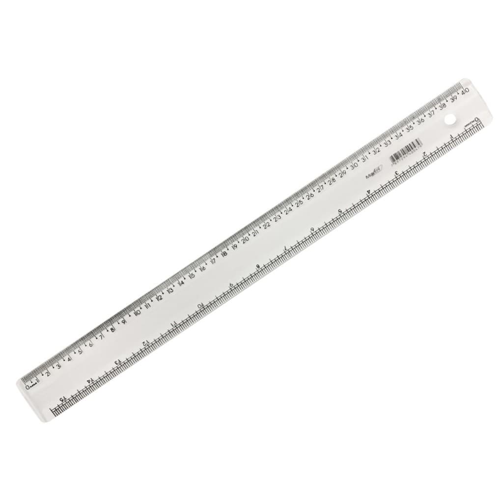 Régua Plástica Acrílica Transparente Super 40 cm Pacote com 10 unidades - Maxcril