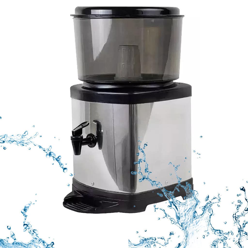 Filtro Purificação Bebedouro Agua Base Inox Cuba De Barro 6L Bóia