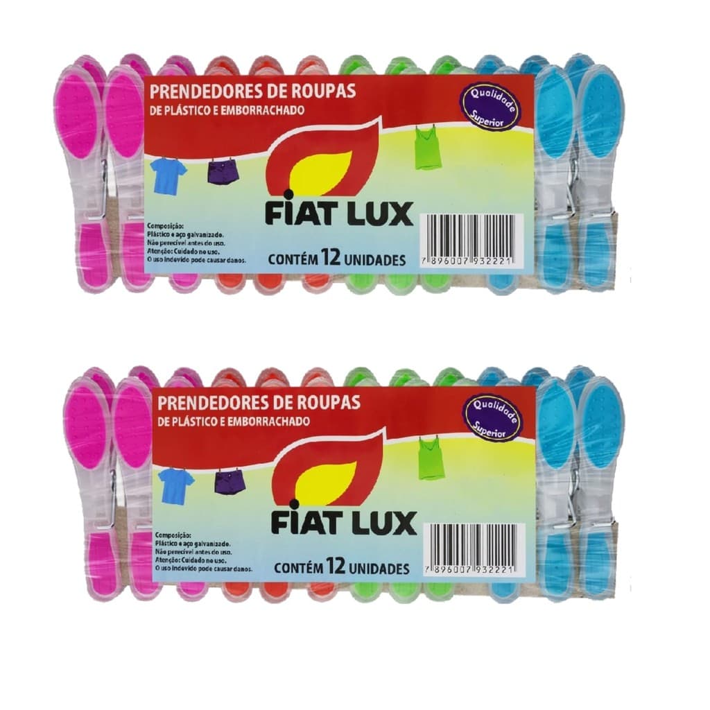 24 Pregadores Roupa Fiat Lux- Alta Pressão- Emborrachado
