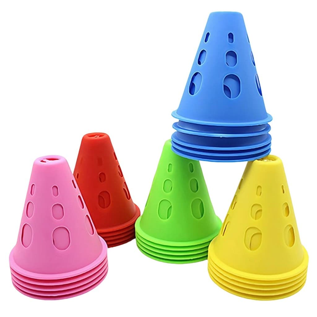 Kit10 Cone Slalom Obstáculo Treino Funcional Agilidade Patins Skate e Funcional