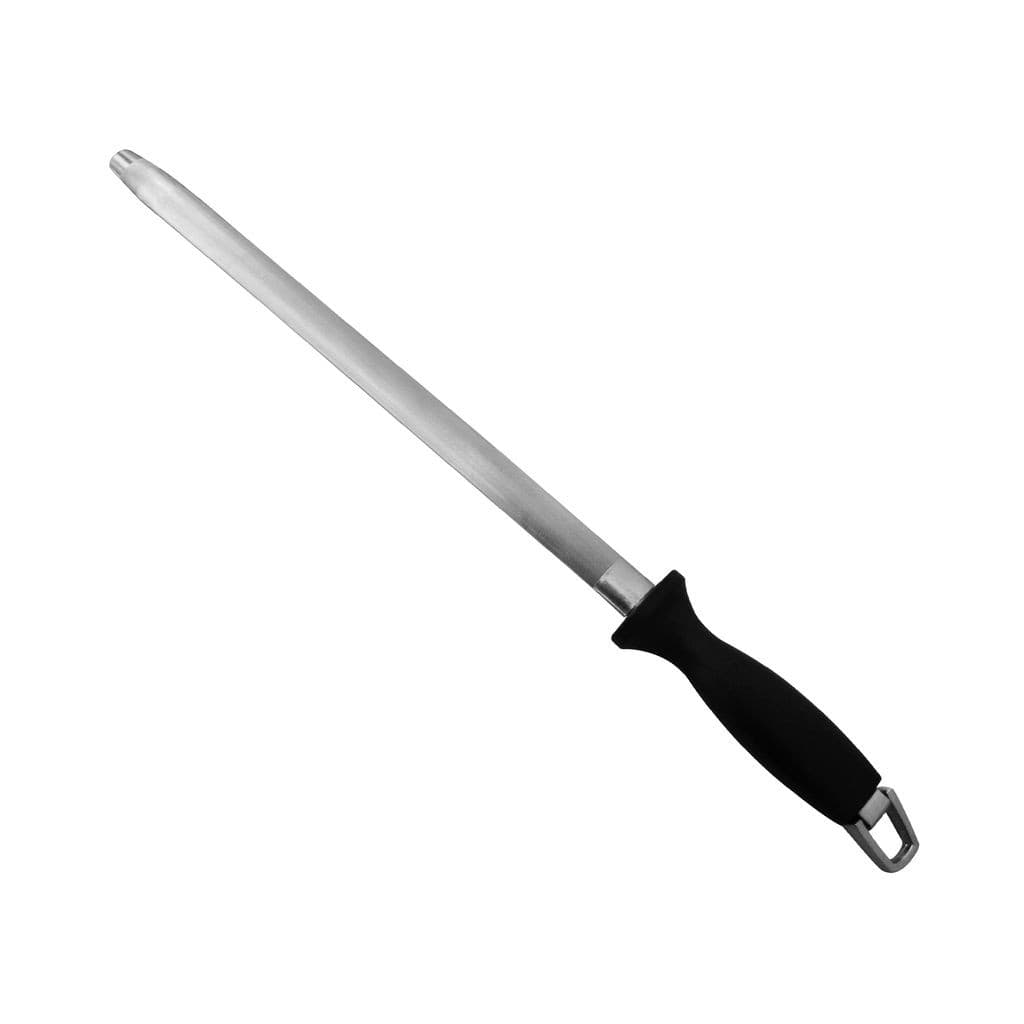 Chaira 12” Profissional Cabo Preto Aço Estriado 30,5cm para Facas Açougue Cozinha