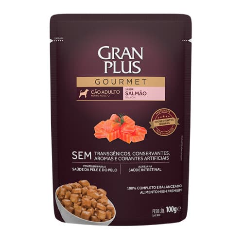 GRAN PLUS GOURMET SACHÊ CÃO ADULTO SALMÃO 100G