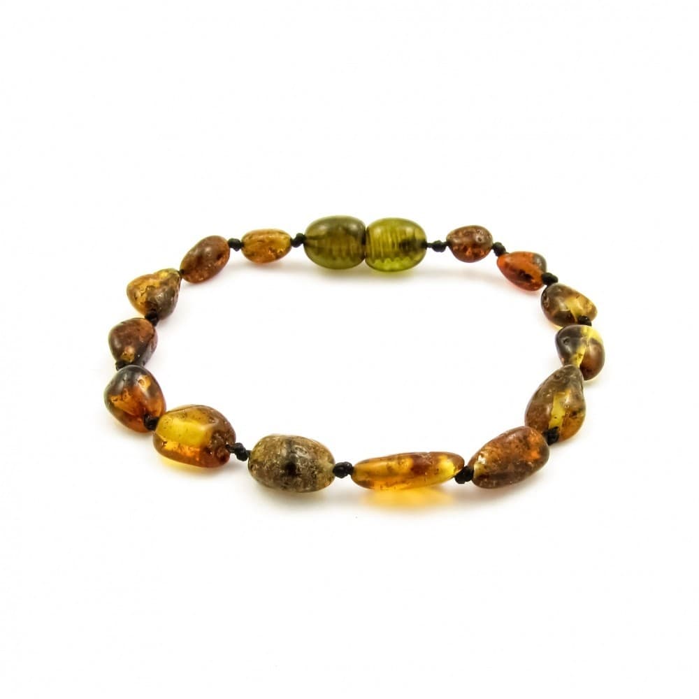 Pulseira de Âmbar Bebê Oval Light Green Polido