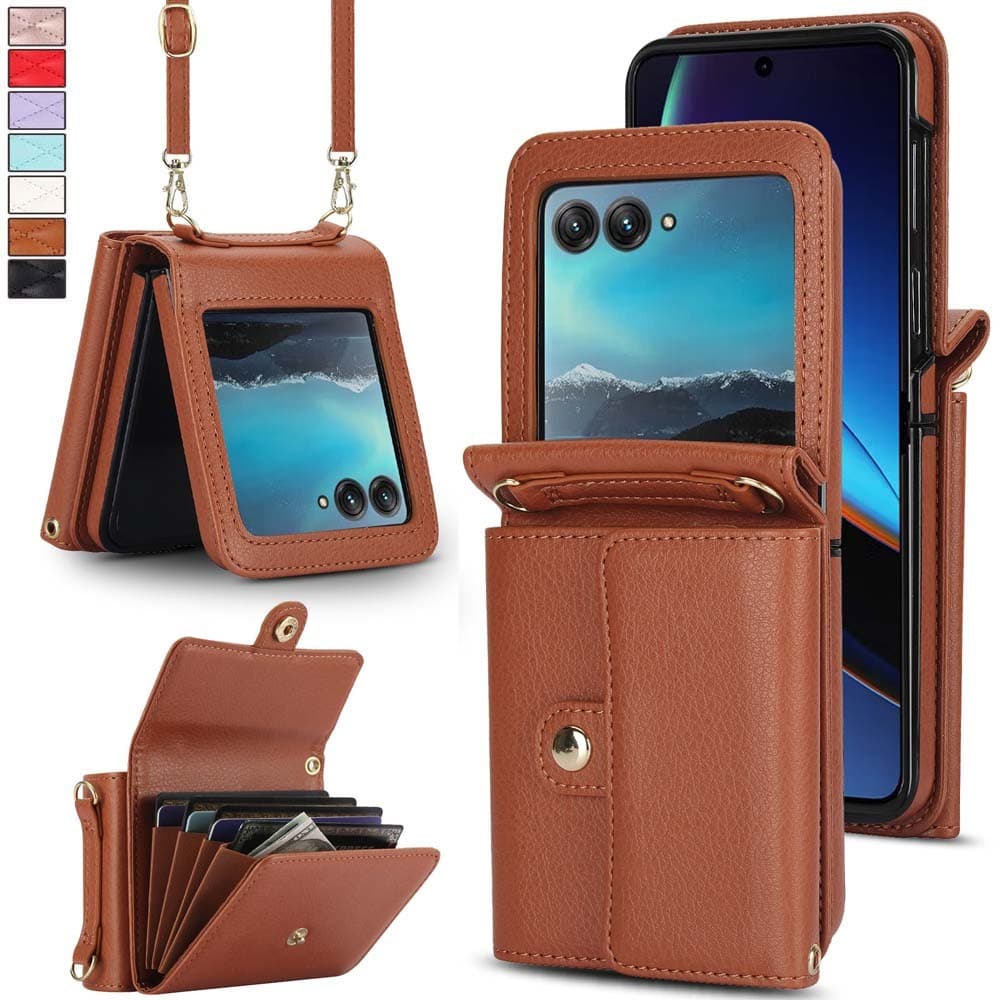 Capa Carteira Crossbody Para Motorola Razr 60 Ultra 2025 Com Porta-Cartões , Flip Cordão Removível Bloqueio De RFID De C