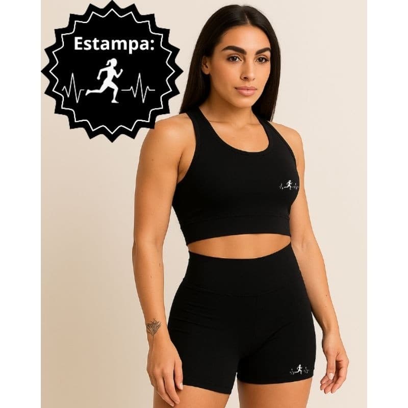 Conjunto Feminino Top + Shorts Suplex Premium | Moda Gringa | Silhueta Feminina Correndo