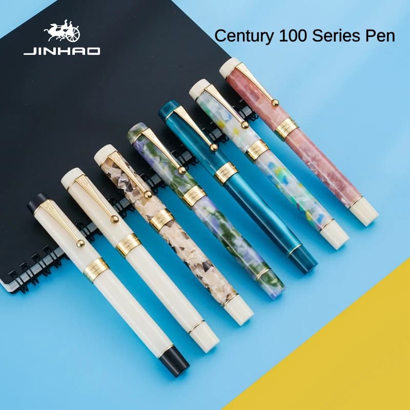 Jinhao 100 Caneta Tinteiro De Resina Canetas De Luxo M/F/EF Nib De Tinta Para Escrita Material De Papelaria De Escritóri