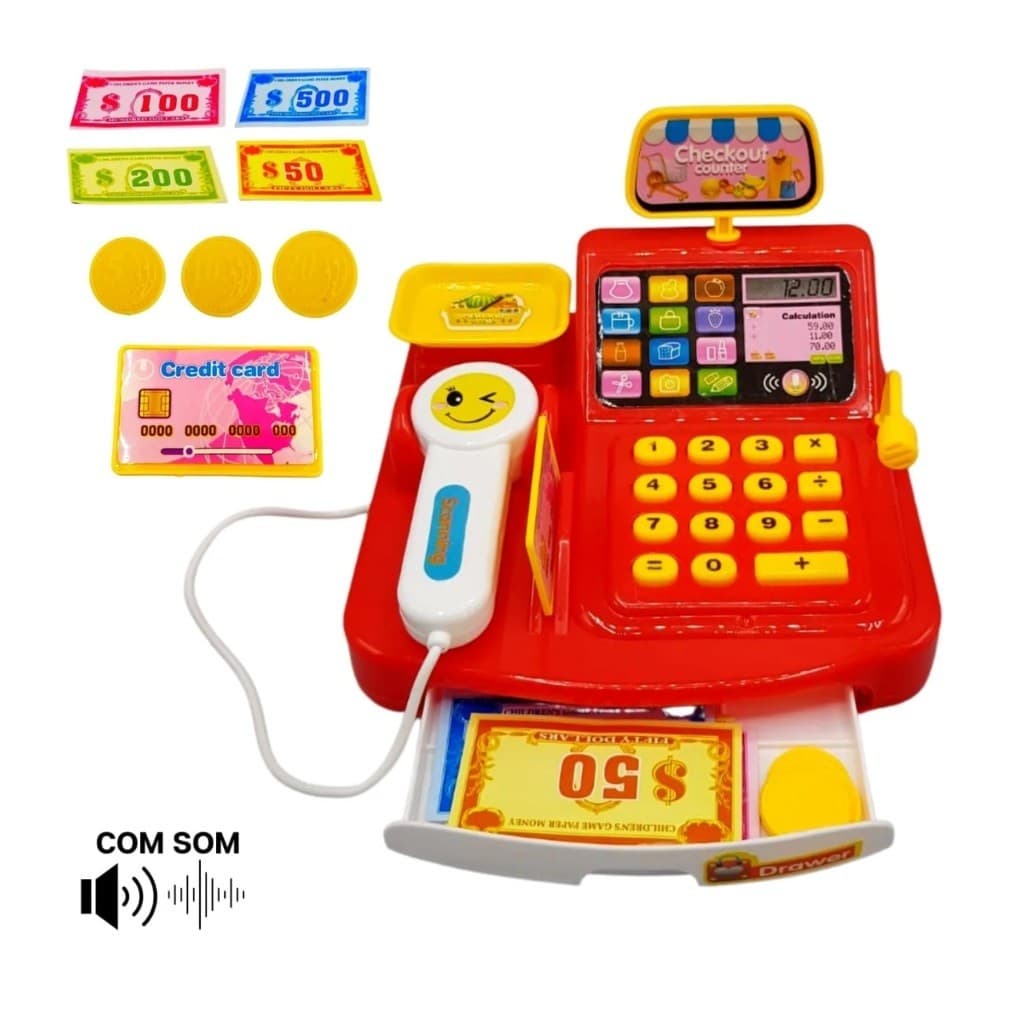 Caixa Registradora Infantil  Way Com Luz e Som Dinheirinho - Wellkids WB11831