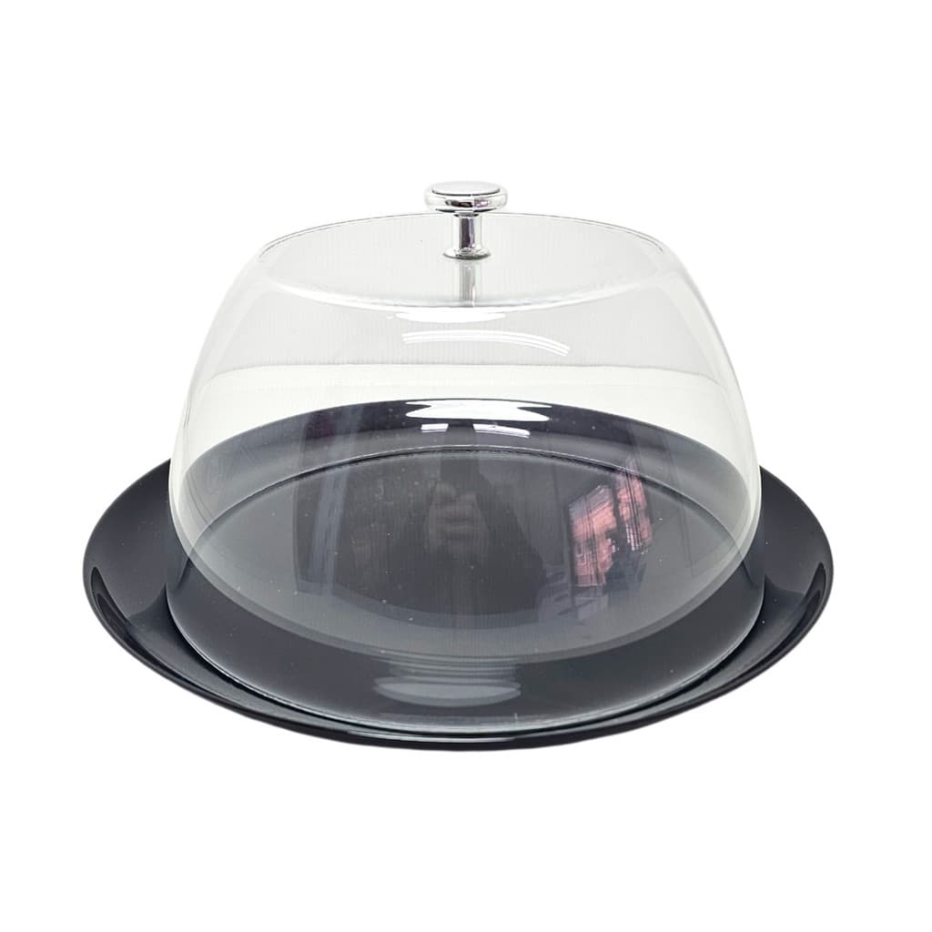 Boleira Black com Tampa 32cm Ruvolo - Design Moderno e Resistência para Servir e Armazenar Bolos
