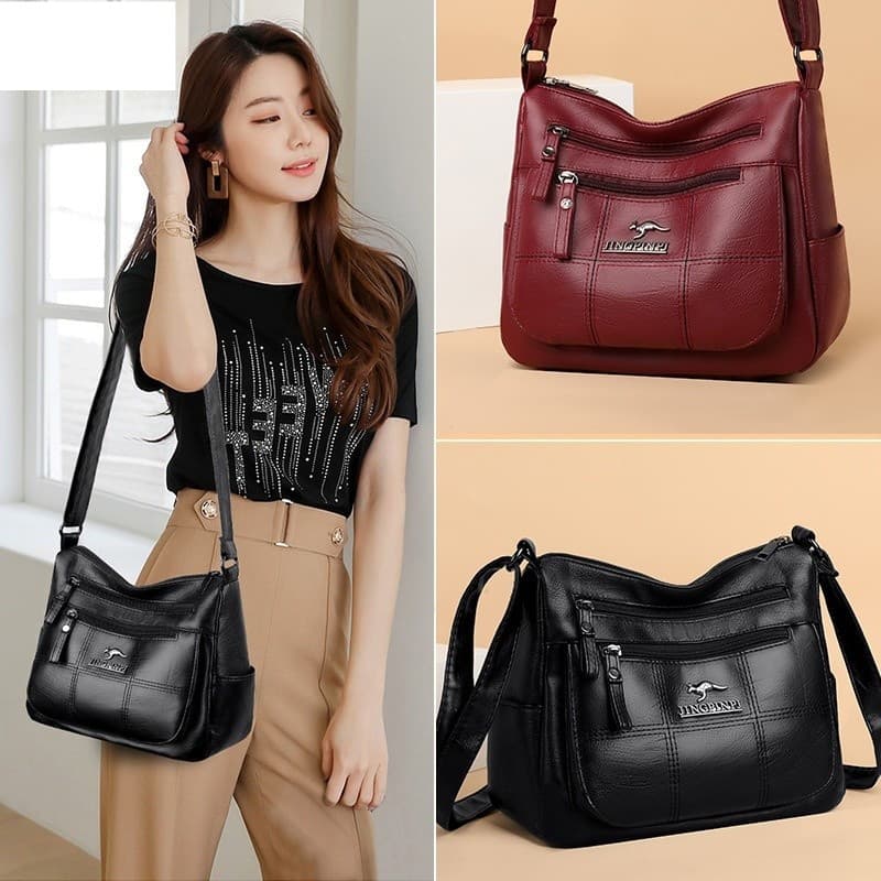 💟Aislinn Bolsa transversal feminina em couro PU, com grande capacidade e estilo casual