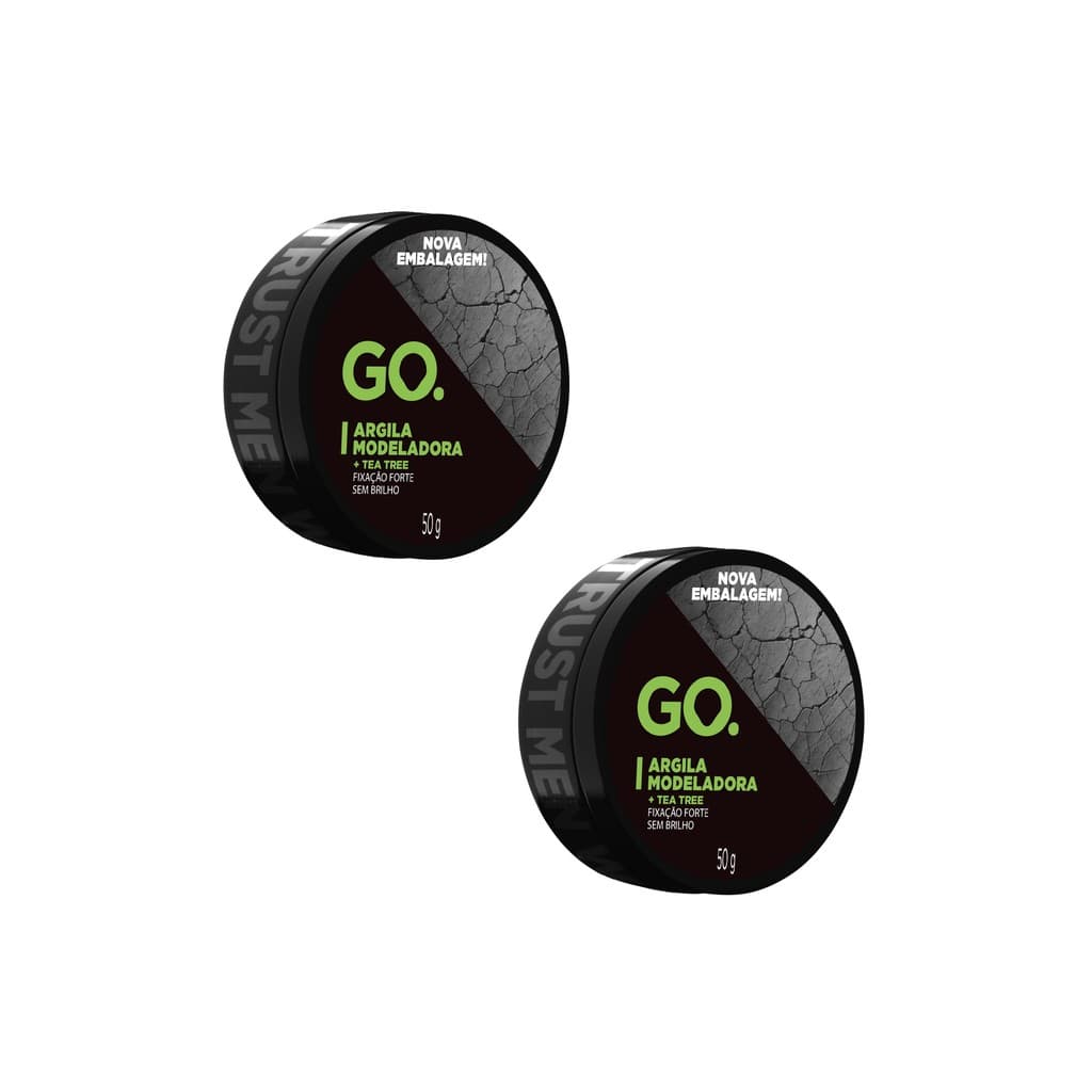 Kit 2 Pomada de Argila Modeladora Go Man fixação forte efeito matte