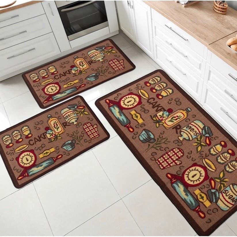 Conjunto de Cozinha Passadeira Antiderrapante 3 Pçs *OFERTA
