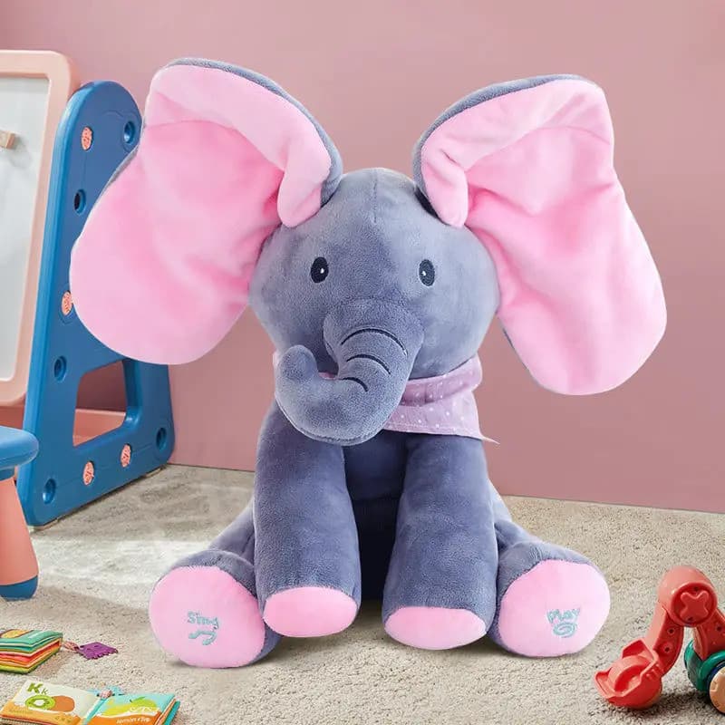 Novo esconde-esconde elefante brinquedo de pelúcia bebê jogo interativo brinquedos musicais presentes para crianças