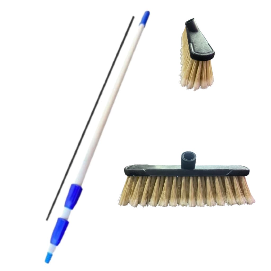 VASSOURA ESFREGÃO LAVA PLACA SOLAR NYLON COM CABO EXTENSOR 6 MTS (P CLEAN)