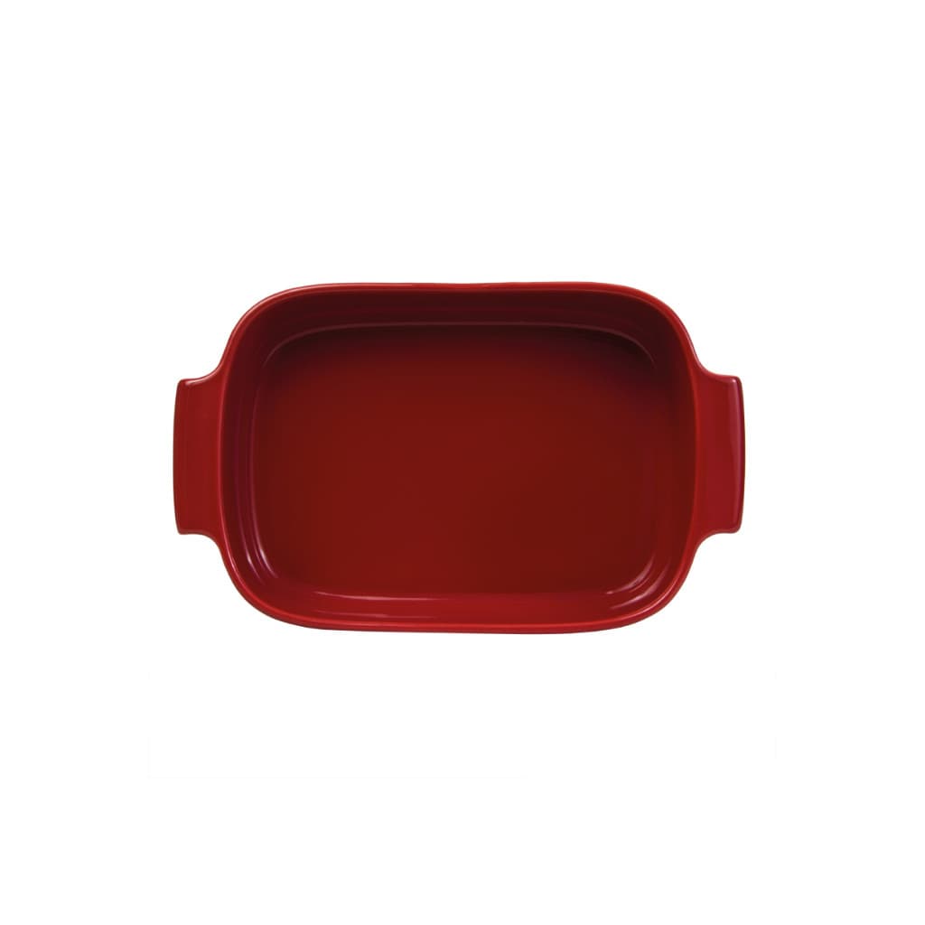 Travessa Refratária Pequena Retangular Vermelha Porcelana 28x17cm Germer