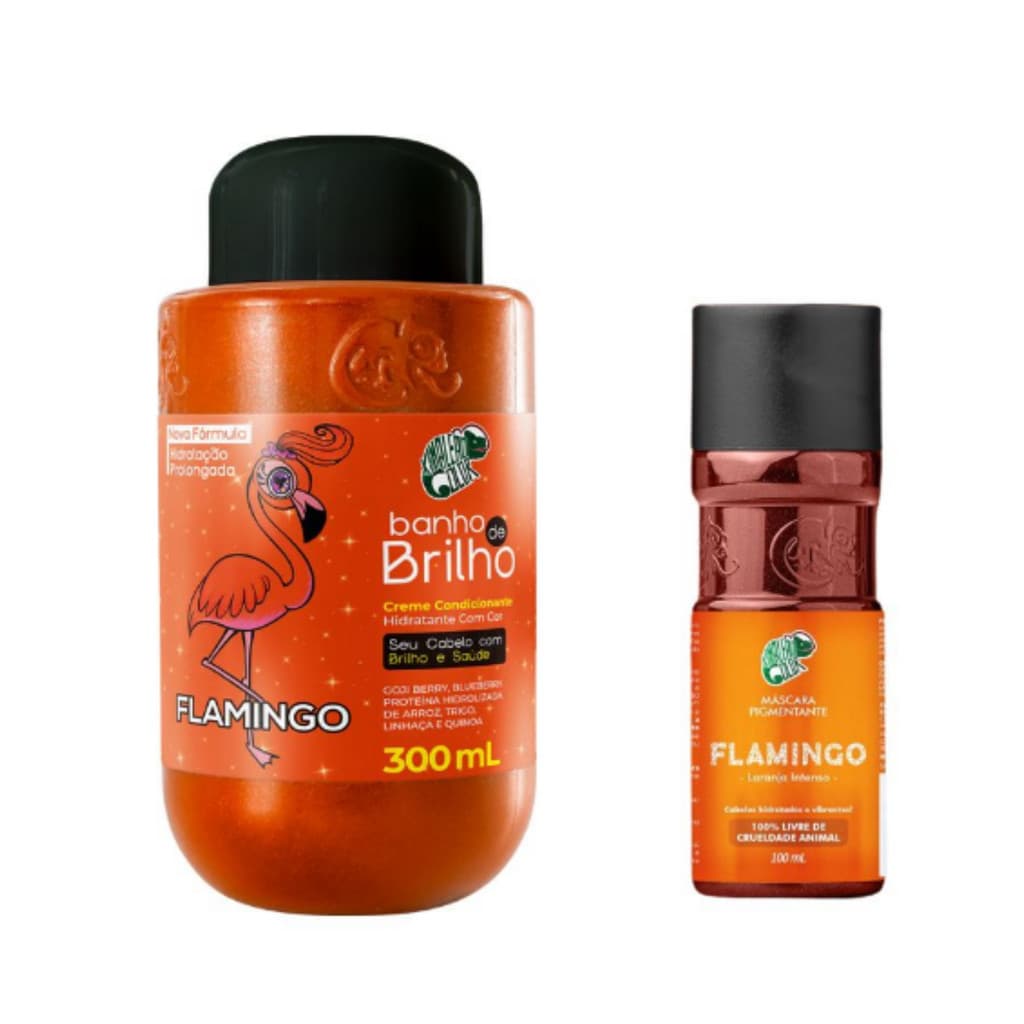 Kit Banho De Brilho 300ml + Pigmentante 100ml Flamingo - Kamaleão Color