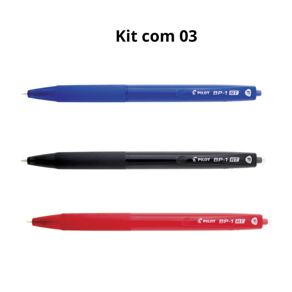 Kit Caneta Esferográfica BP-1 RT 0.7mm Retrátil Pilot