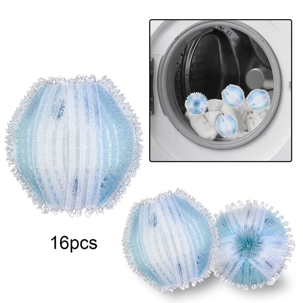 16 Pçs Removedor De Pêlos De Animais De Estimação Coletor De Cabelo Reutilizável Roupas Filtro Máquina De Lavar Bolas Bola De Lavanderia Limpa