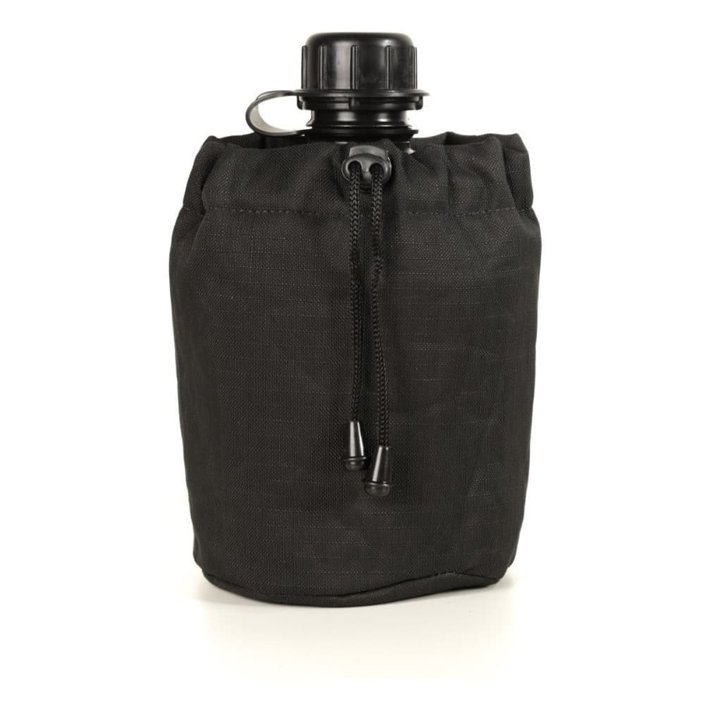 Cantil Do Exército 900ml Polímero + Porta Cantil Cinto Preto