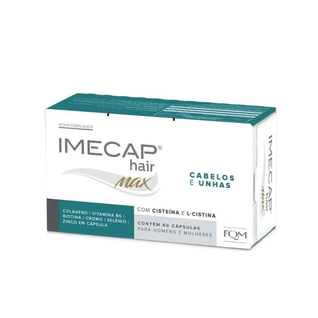 Suplemento IMECAP Hair Max Biotina + L-cisteína Cabelos e Unhas Leve 90 Pague 60 cápsulas