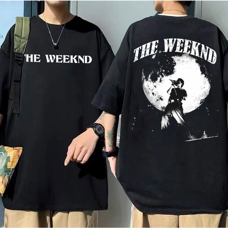 T Shirt Camiseta Básica Algodão Unissex The Weeknd Cantor Moda Sucesso Oferta Lançamento 2024 Amora Black