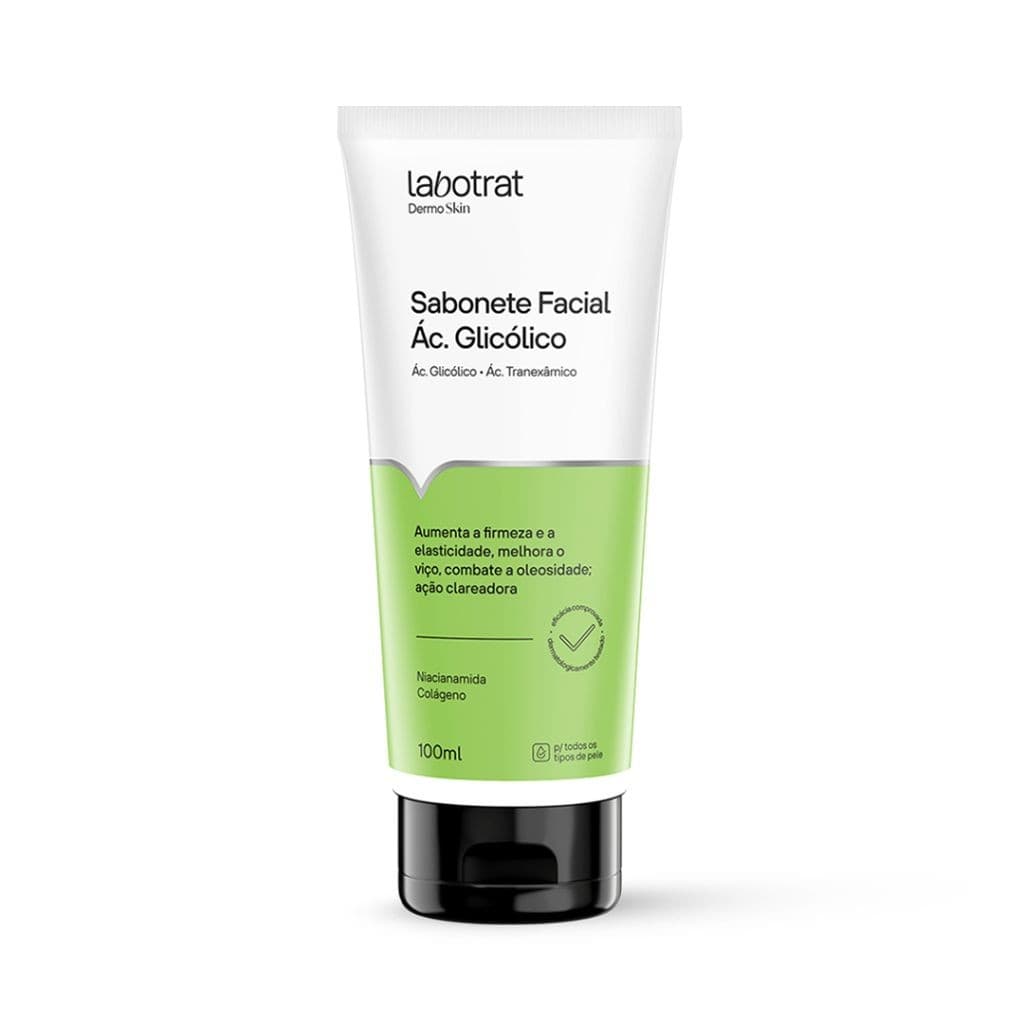 Sabonete Facial Ácido Glicólico Labotrat Dermo Skin 100ml - Esfoliação e Controle de Oleosidade