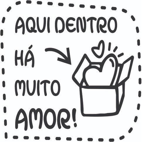 carimbo 4x4 aqui dentro ha muito amor tg002, decoração sacola kraft, artesanato, hobby, pronta entrega, envio imediato