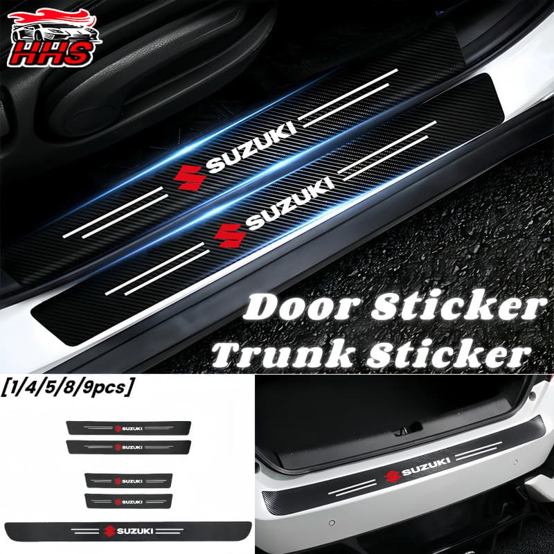 Adesivo De Limiar De Porta De Carro Suzuki Anti-Arranhões Resistente À Sujeira De Fibra De Carbono Para Grand Vitara Jim