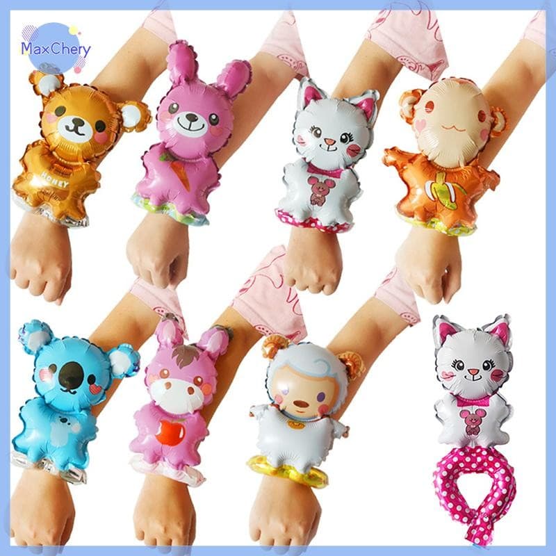 MCHY > 25 Peças Balões De Mão De Animal Fofo Usando Macaco Ovelha Balão De Pulso Decoração De Festa De Aniversário Brinq