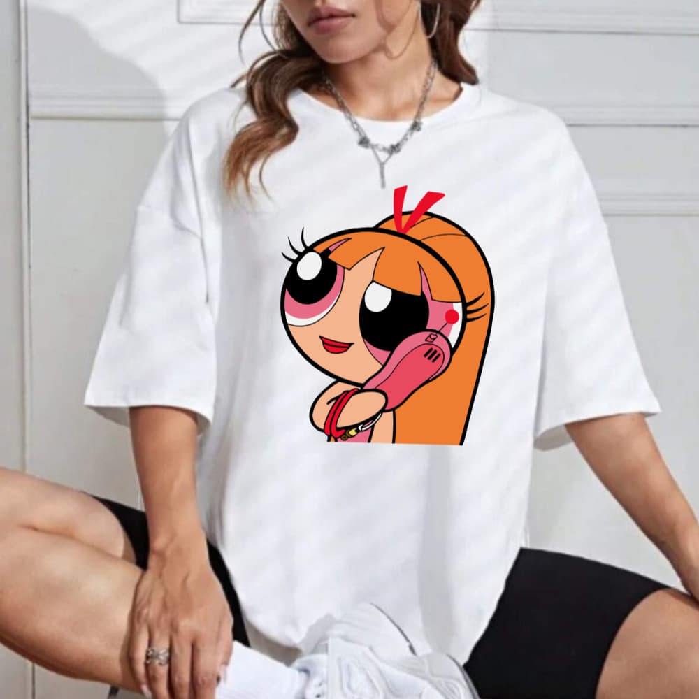 Camiseta Oversized Feminina Estampada Meninas Super Malha 100% Algodão Soltinha