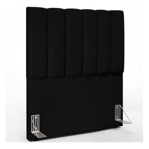 Cabeceira Cama Box Solteiro 100 Cm Dália Suede Preto