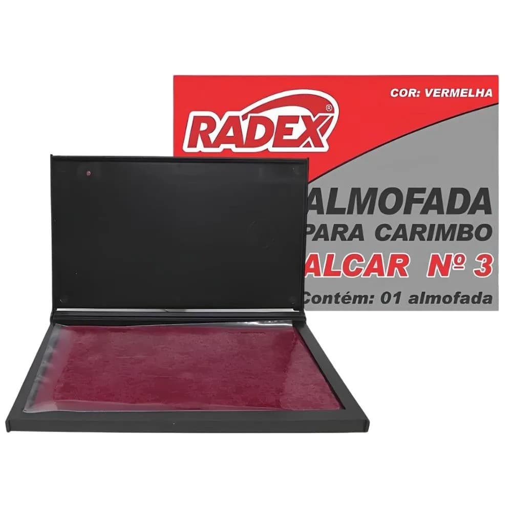 ALMOFADA PARA CARIMBO RADEX ALCAR N-3 VERMELHA