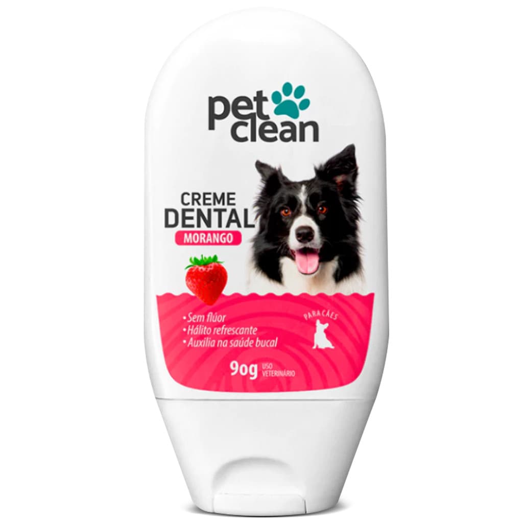Creme Dental Pet Clean - Sabor Morango - Cães e Gatos 90g