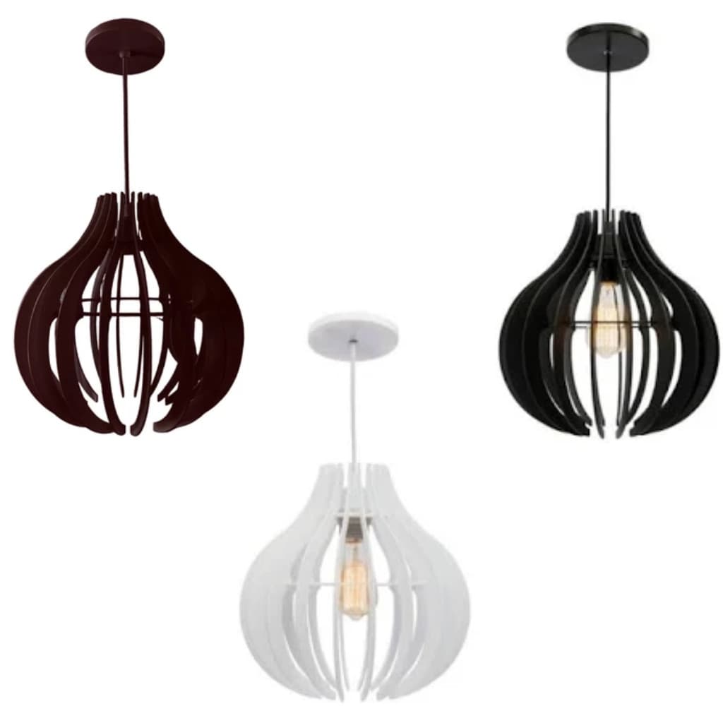Pendente de Plástico Ana Maria Luminária Bivolt para sala, cozinha, varanda, área gourmet Utron