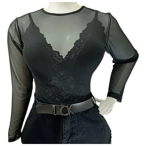 Body Tule Plus Size Manga Longa +Cropped renda alcinha plus soze