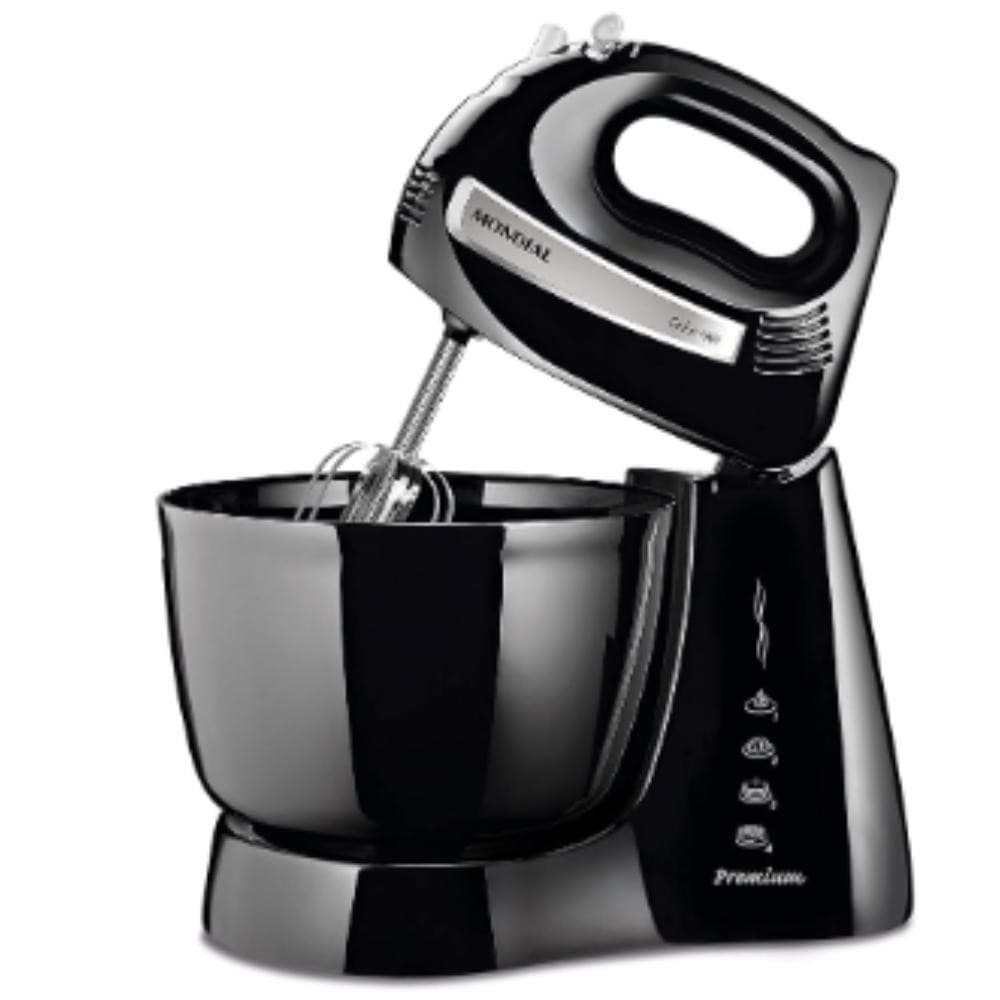 Batedeira Mondial Cake Premium 4 Velocidades + Turbo 500W Preto 127V - B-50-B