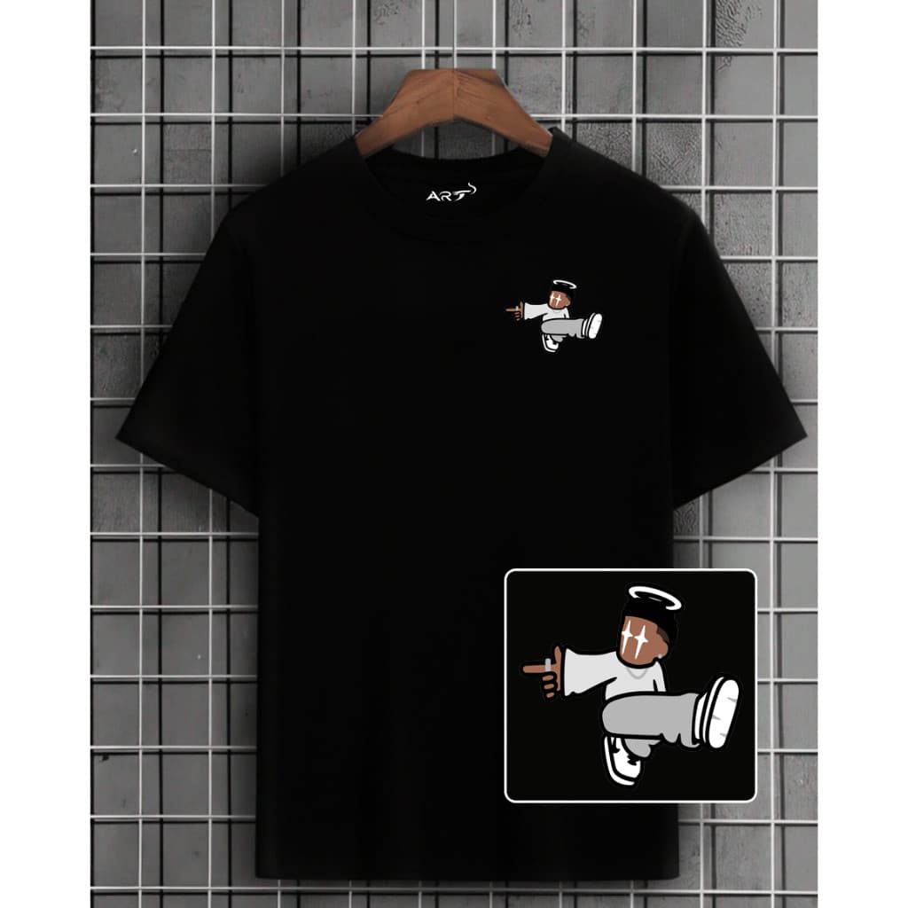 Camisa Camiseta Masculina Basica Blusa Streetwear 100% algodão Anjo Drip Trapper Skate OverSized
