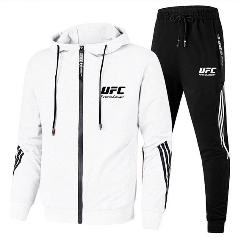Terno Casual com capuz UFC camisa de duas peças calças masculinas primavera outono