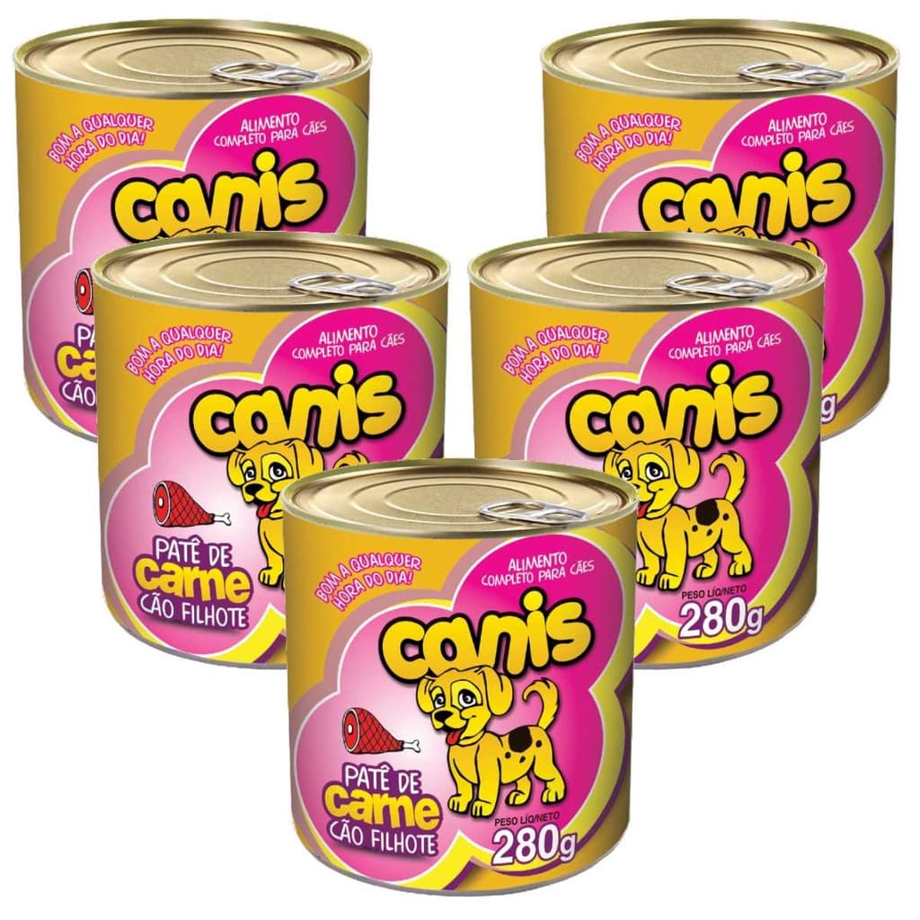 Ração Sache Para Cachorro Canis Filhote Carne 280g Kit 5un