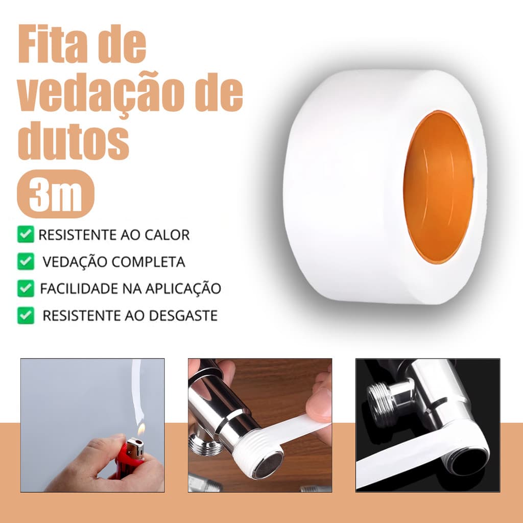 Fita Veda Rosca PTFE Premium para Encanadores – Vedação Segura de Tubos