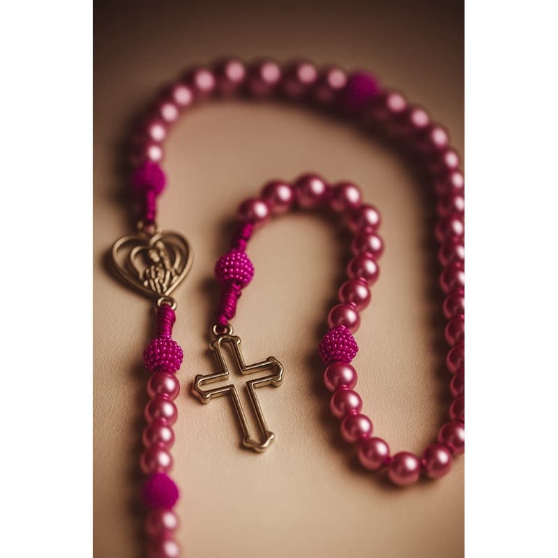 Terço Personalizado Divino Espírito Santo Pérola Branca Azul Lilás Rosa - ENVIO IMEDIATO