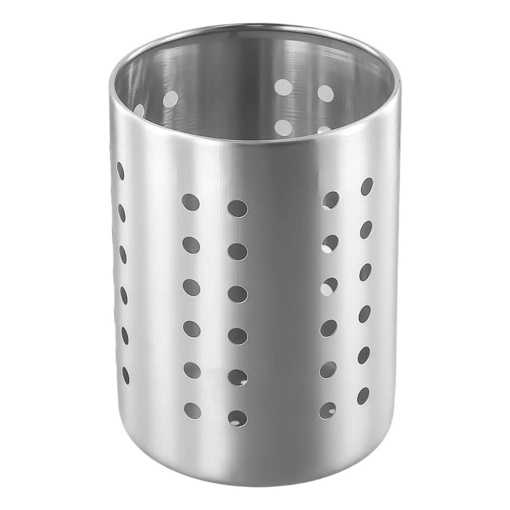 Escorredor De Talheres Vasado Aço Inox Porta Talher Cozinha Suporte Redondo
