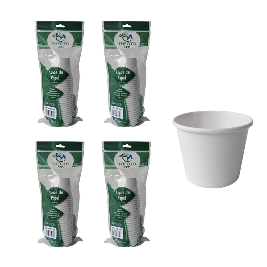 Kit 100 Copo de Papel Termico Para Cera Depilatoria 100ml Theoto