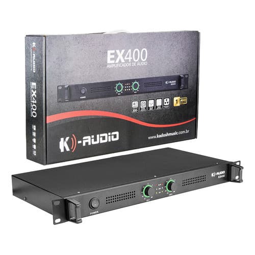 Amplificador De Potência 2 Canais Profissional 400W De Potência K-Audio EX400 Bivolt + Nota Fiscal