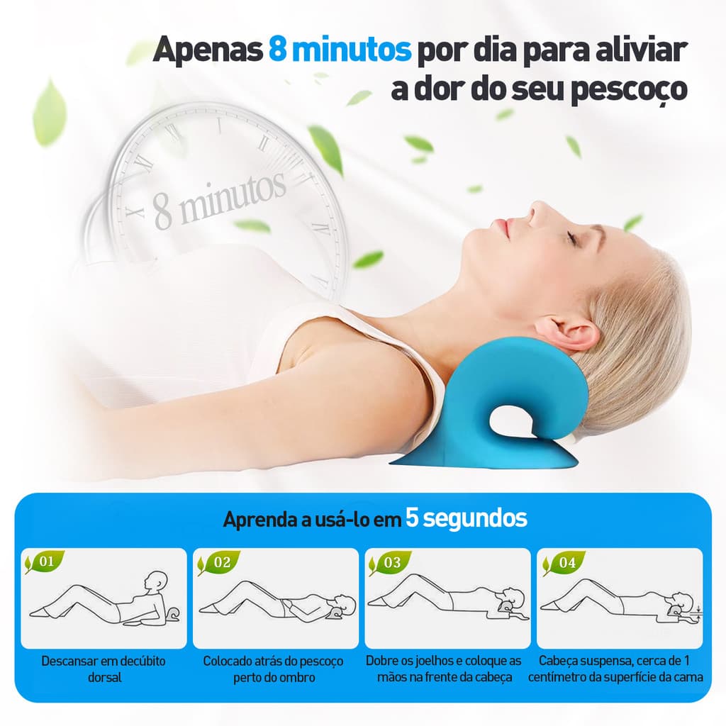 Travesseiro Para Cervical Alívio de Dor Almofada Quiroprática Massageadora Estoque no Brasil Envio Imediato Original