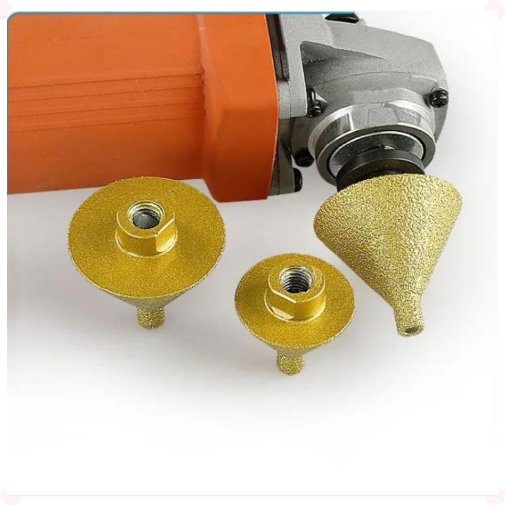 Broca De Chanfro Cônica Diamantada 38mm Rebolo Para Lixadeira, Esmerilhadeira e Furadeira M 14 M 10