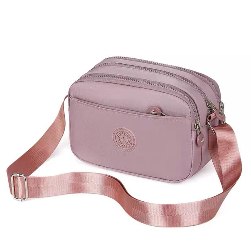 Bolsa Feminina Casual Nylon Crossbody Com Alça Transversal 5 Divisórias