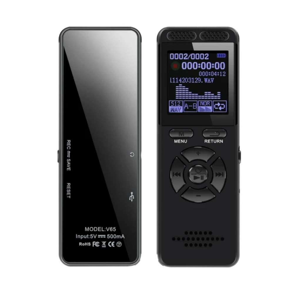 Gravador De Voz Digital Profissional Stereo Lançamento Sensor Voz V65