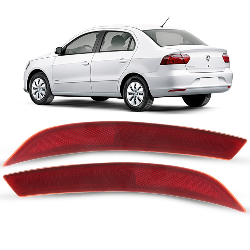 Par Refletor Lanterna Olho de Gato Para-choque Traseiro Volkswagen Voyage G6 G7 2013 2014 2015 2016 2017 2018 2019 2020