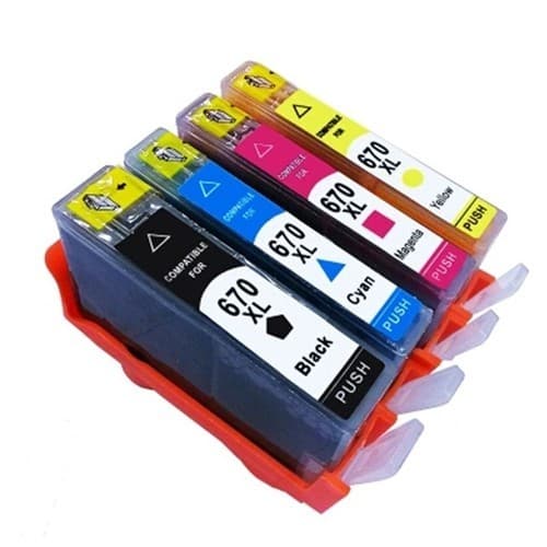 Kit 4 Cartuchos Compatível 670xl Advantage 4615 / 4625 / 5525 / 3525