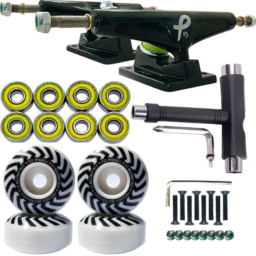 Truck PGS Profissional Roda 53 Rolamento abec chave de manutenção de skate